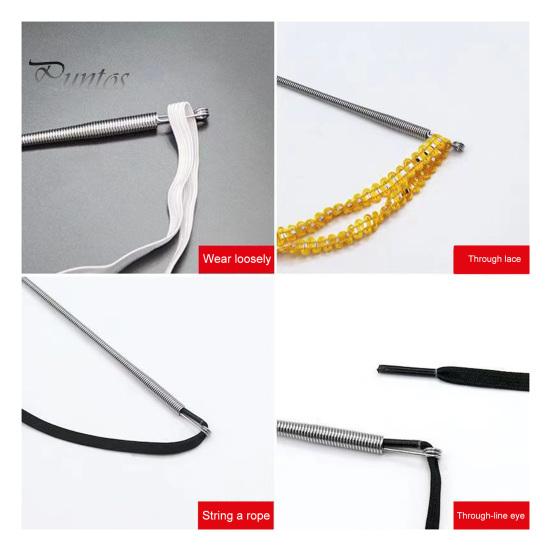 Пружинный нитевдеватель, гибкий, самодельный, зажим для вдевания шнурка, гибкий инструмент для вдевания шнурка в толстовки, шорты, брюки, замена шнурка