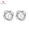 Women Wedding Stud Earrings Imitation Pearl Design With Crystal Cubic Zirconia Elegant Female Earrings Trendy Jewelry