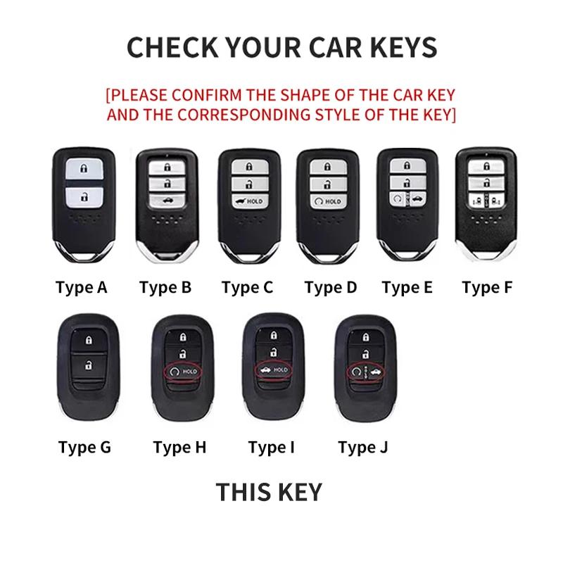 Interior Mouldings Car Remote Key Case Cover For Honda HRV XRV URV Vezel City Civic Jazz BRV BR-V Accord  4 Buttons Suede Keycha