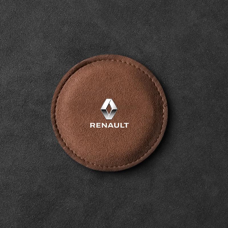 Накладка-подстаканник для автомобиля из ПУ кожи, коврик-подставка с прорезью, противоскользящий, для Renault Dacia CLIO MK3 3 III MEGANE MK2 SCENIC MK2 5