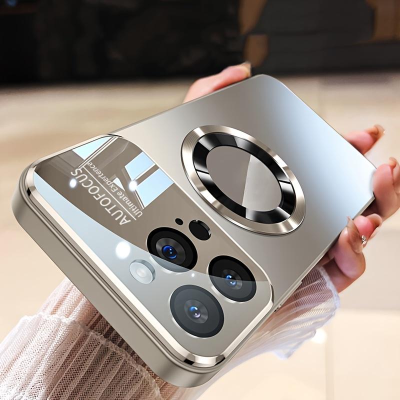 New Titanium iPhone Case for 17 16 15 14 Pro Max, Luxury Matte Magnetic Cover with Camera Lens Protector, Anti-Scratch Wireless Charging Phone Shell