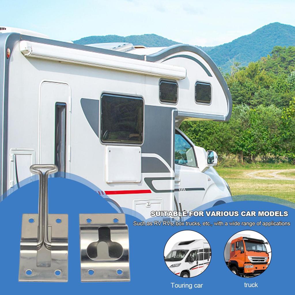 RV Entry Door Latch Heavy-Duty 4 Inch Windproof Travel Trailer Door Holder For Women Family Couples Friends Homeowners Travel