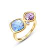 European-American Cross-border Zircon Ring: Women's S925 Sterling Silver, Two-Tone Candy Design, Light Luxury, Colored Zircon, Index Finger Ring