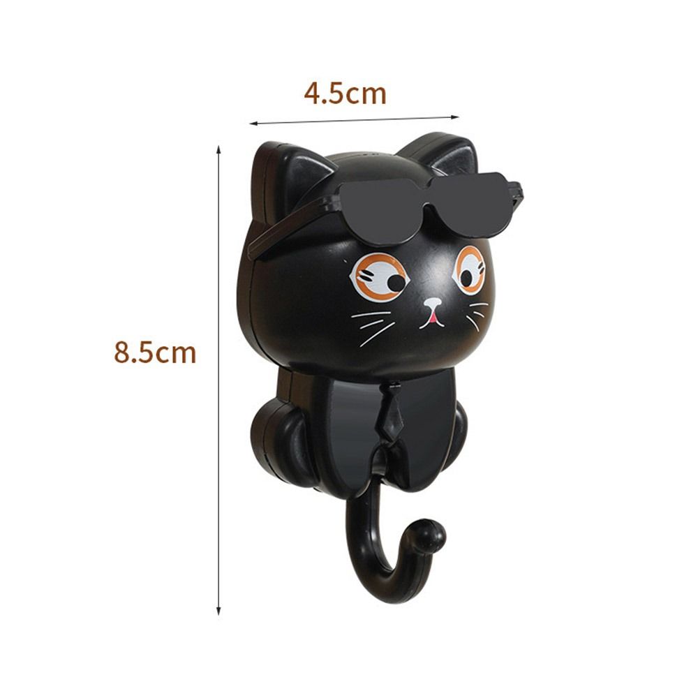 Creative Plastic Cartoon Cat Hooks Decorative Wall Hanging Key Hangers Waterproof Sunglasses Cat Hooks Bathroom