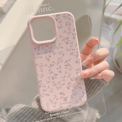 Силиконовый чехол с цветочным узором для iPhone 16 15 14 13 12 11 Pro Max Plus, противоударный бампер, задняя крышка