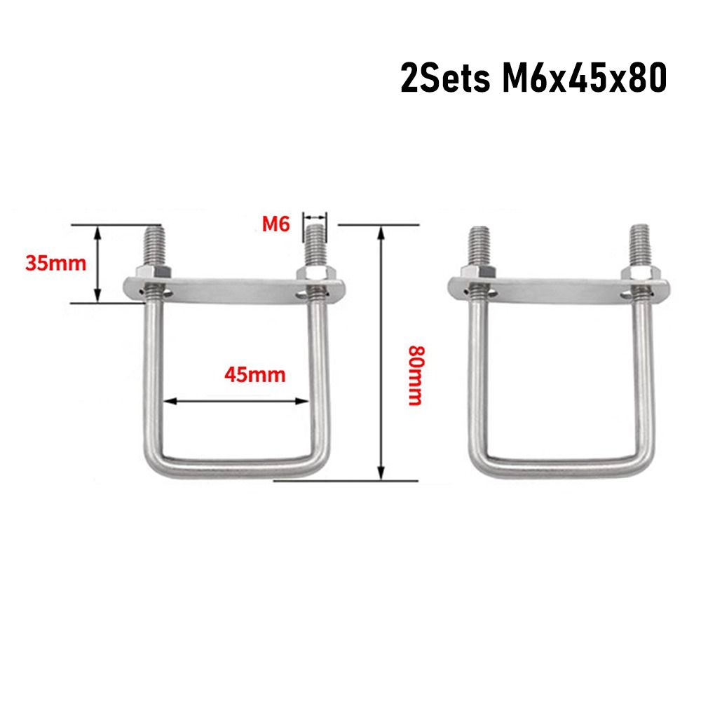 2Sets With Baffle Square Clamp Iron Squa Bolt New Pipe U-clamp