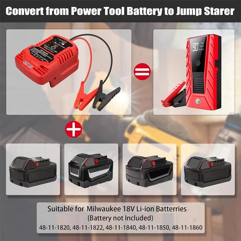 For Makita/Milwaukee/Dewal/EINHEL 18V Battery Jump Starting Adapter Auto Booster Cable for Jump Starting Car Using Tool Cable