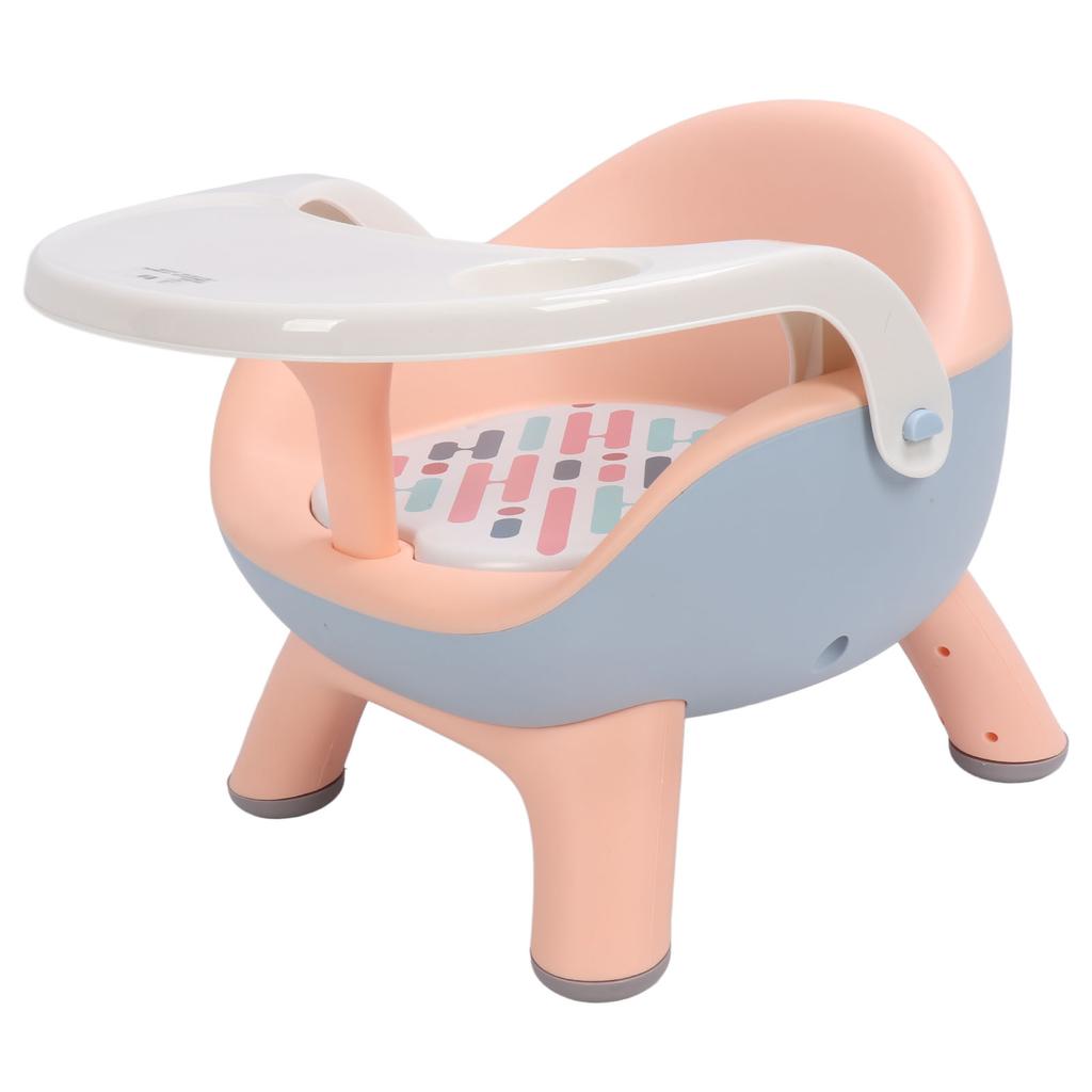 Детский стульчик для кормления со спинкой и звуковой подушкой, безопасный стульчик для кормления малышей, розовый