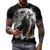 Мужская повседневная футболка с коротким рукавом, напечатанная на 3D-принтере Мужская футболка