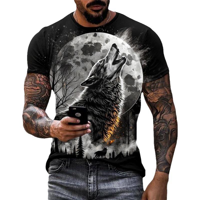 Мужская повседневная футболка с коротким рукавом, напечатанная на 3D-принтере Мужская футболка