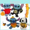 Soft Short Plush Snoopy Halloween Pumpkin Doll With Skull And Stitch Design