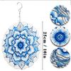 2D Mandala Flower Metal Wind Spinner - Blue & White Kinetic Hanging Decor for Indoor/Outdoor Use, Perfect Christmas & Thanksgiving Gift
