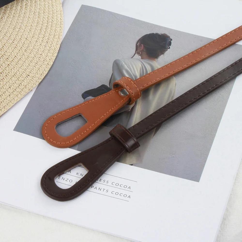 Однотонный тонкий ремень из ПУ кожи, поясной ремень, модные ремни с узлом, для джинсов, платья