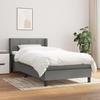 3129674 vidaXL Divan Bed and Mattress Dark Grey 90x190 Cm Fabric