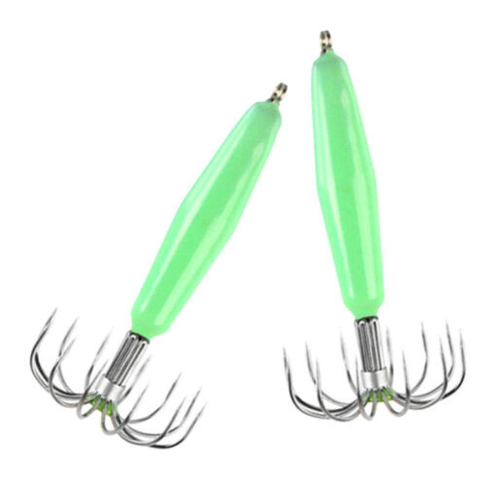 HOT Luminous Jigs Sleeve-fish Squid Hook Fishing Tackle Wood Shrimp Lures Octopus Bait