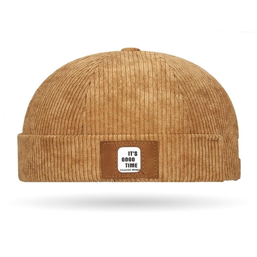 Adjustable Brimless Hat Solid Color Vintage Dome Hat New Landlord Hat Winter