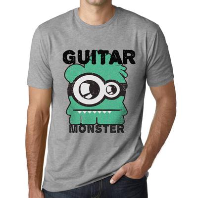 Мужская винтажная футболка Футболка с рисунком гитара Monster Grey Marl