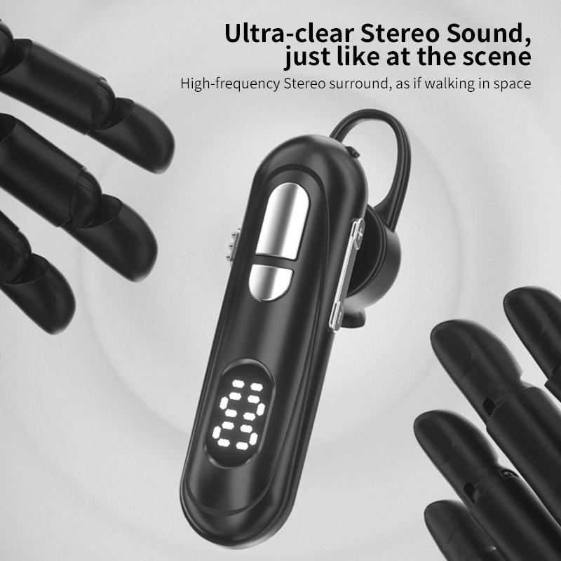 Беспроводная гарнитура Наушники с одним подвесным ухом L19 Светодиодный цифровой дисплей Bluetooth-наушники Стерео кнопка объемного звучания Наушники-вкладыши для телефонов