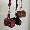 PU Leather Coin Purse Necklace Sweet Mini Bag Female Pendant Headphone Bag Cover Leather Rope Sweater Chain