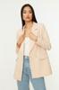 Women's Fashion Blazer Jacket Coat Lapel Long White Oversize Lined Woven Blazer Jacket