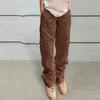 Women Cargo Pants High Waist Solid Color Loose Multi Pockets Full Length Soft Breathable Casual Streetwear Lady Trousers