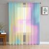 Прозрачная вуаль с яркими радужными полосками, шторы для гостиной, тюлевая оконная занавеска с принтом, роскошный домашний декор для балкона, шторы