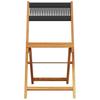 Bistro Chairs 2 pcs Black Solid Acacia Wood and Rope