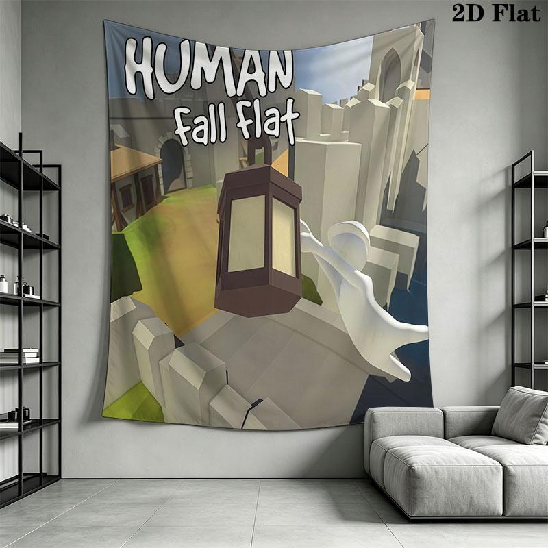 Human Fall Flat Wall Hanging Printed Fabric Blanket Decorative Tapestries for Bedroom Living Room Home Decor