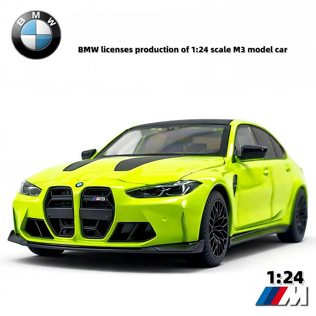 1:24 BMW M3 G80 Coupe Alloy Sports Car Model Diecasts Metal Track Racing Car Vehicles Model Simulation Sound Light Kids Toy Gift