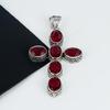 Изящный кулон с красным рубином, серебро 925 пробы — дизайн креста ручной работы, повседневные украшения, уникальный кулон с красным рубином, подарки жене