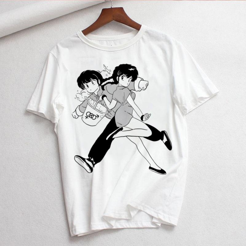 Ranma 12 ranma 12 Летняя Модная Рубашка Футболка с Принтом Женские Топы Базовые Футболки с Круглым Вырезом Забавные Футболки для Девочек