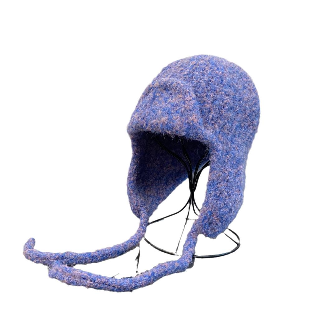 Winter Atmosphere Knitted Wool Hat Women Autumn and Winter Warm Cycling Ear Protection Flying Hat Skiing