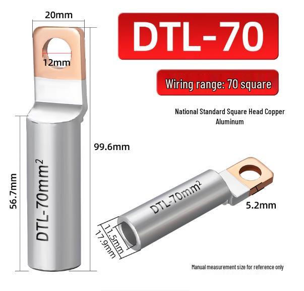 Square Head Copper-Aluminum Terminal Lugs DT L-2 (16-500 sq mm)