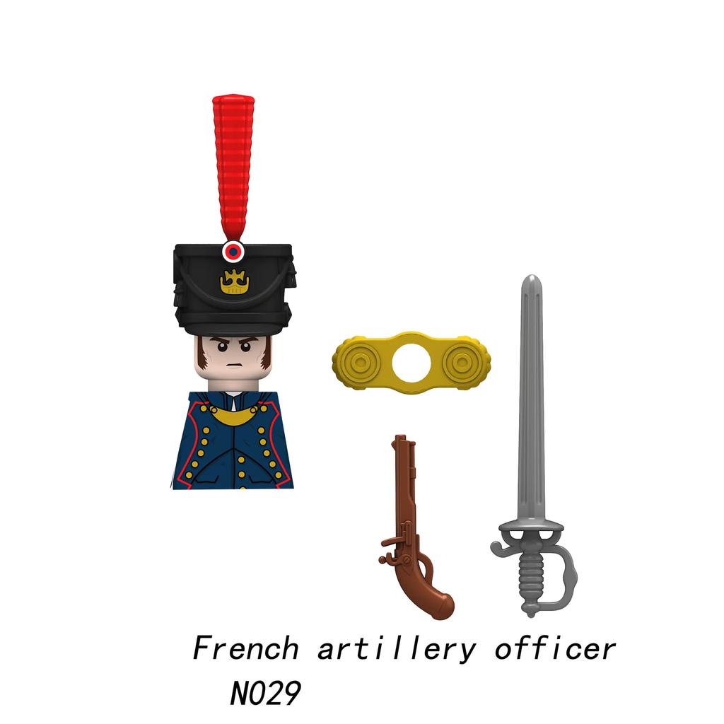 Napoleonic Wars Military Soldiers Building Blocks British France Prussia Cavalry Army Russian Infantry Figures Bricks Kids Toys