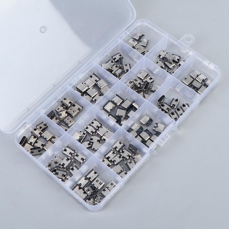 50/100/150 шт. Разъем порта зарядки USB Type-C 2/6/16-контактный SMD SMT PCB Разъем USB-C Для ремонта телефонов и цифровых устройств Комплект