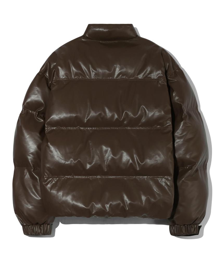 Короткая стеганая куртка Trillion Biker из веганской кожи (коричневый)