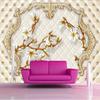 Европейские фотообои Мягкая сумка Цветочная фреска Гостиная Телевизор Диван Спальня Настенная фреска Домашний декор