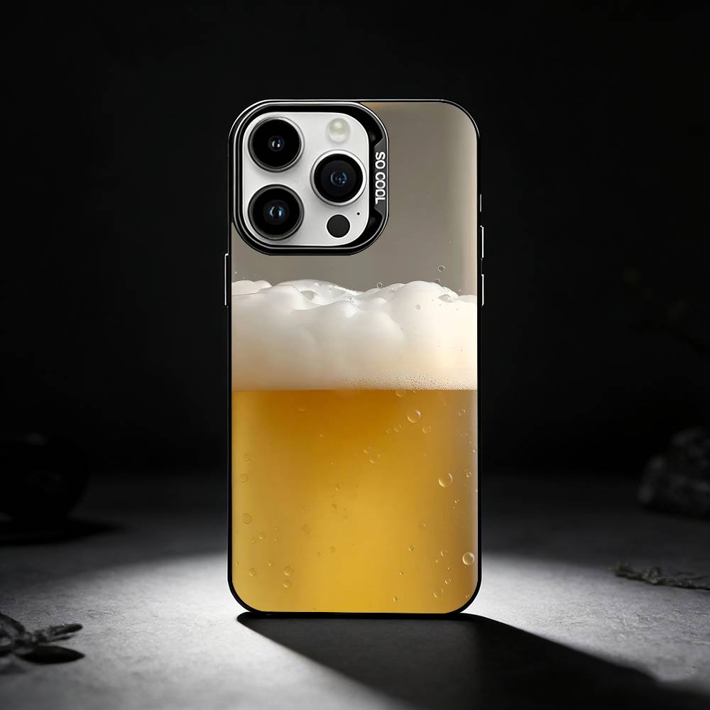 Beer Alcohol CHEERS Phone Case For iPhone 17,16,15,14,13,12,11 Plus,Pro Max,XS,Colored silver phone case