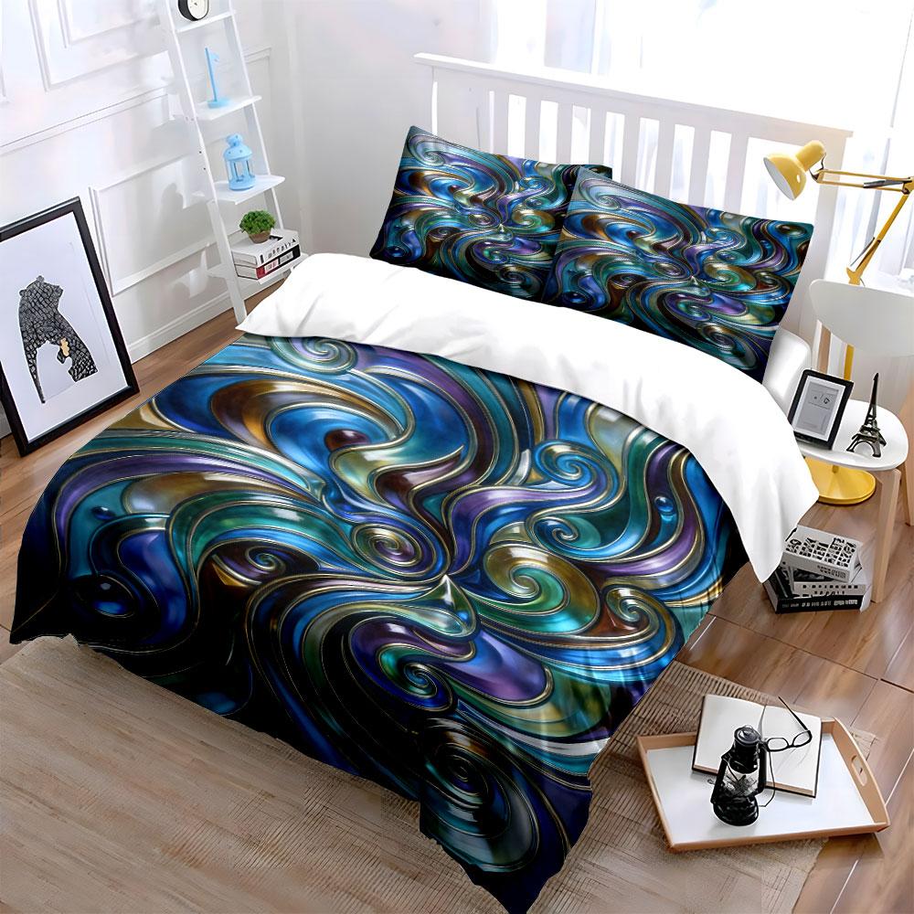 Swirling abstract colorful patterns. Bedding sets Duvet cover sets Duvet covers Pillowcases(1 * Duvet Cover 2 * Pillowcases without duvet insert)