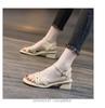 Sandals Summer Women's Fashion and Comfort 2025 New Thick Heel One-word Buckle Korean Version Casual Middle Heel Outer Women's Shoes