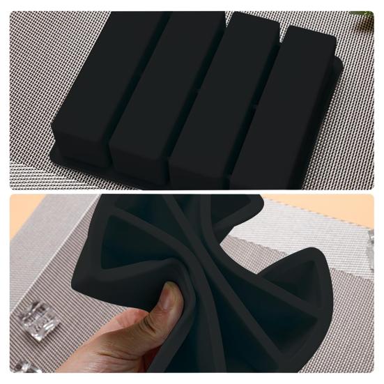 Силиконовый лоток для льда с 4 отделениями, пищевой, легко вынимаемый, без BPA, летний холодильник, длинная ледяная полоска, пресс-форма для масла, кухонные принадлежности