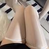 8D Luminous Reflective Horse Oil Over-the-Knee White Stockings, Seamless Red Thigh-High and Knee-High Socks for Women