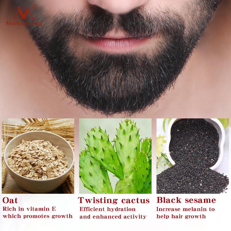 MEIYANQIONG 100% Natural Beard Dye Cream Men Mustache Beard Cream Natural Beard Care