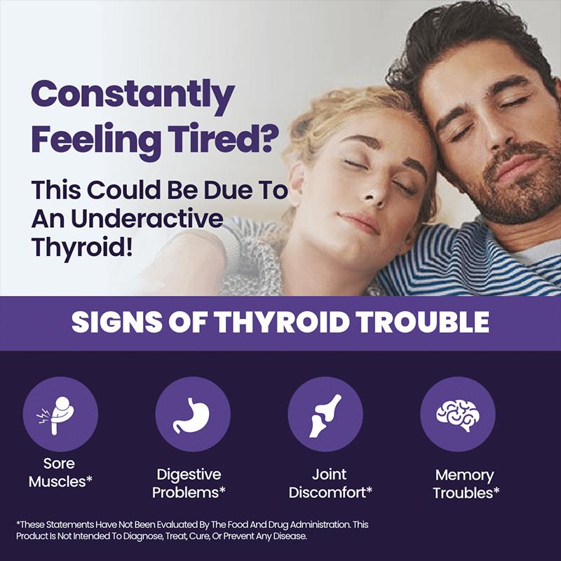 Thyroid Support Dietary Supplement Capsules, B12 L‑Tyrosine & Mineral Blend, 120 Capsules