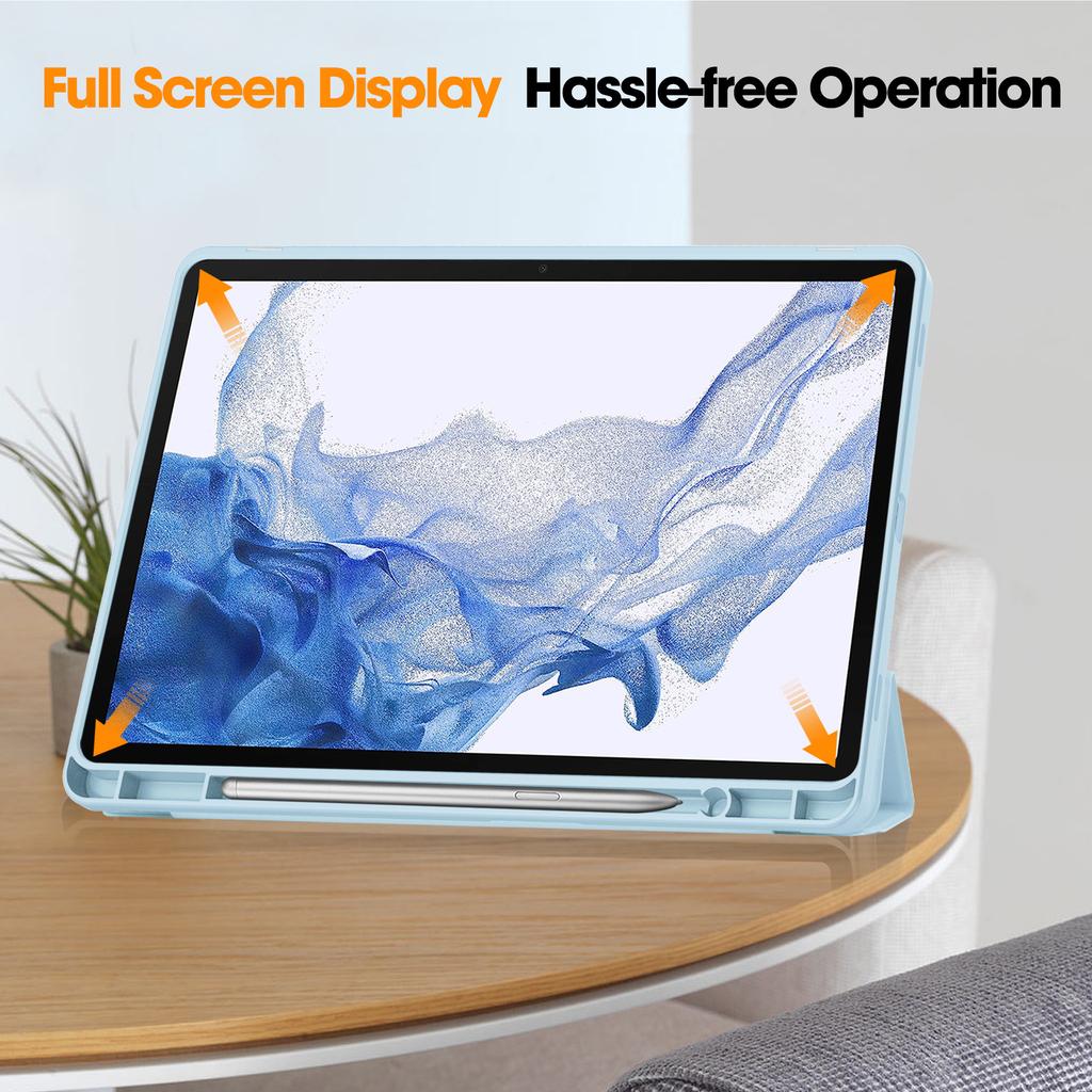 For Samsung Galaxy Tab S11 Ultra Case 14.6inch 2025 Samsung Tab S8/S9/S10 Ultra TPU Tri-fold Stand with Pen Slot Tablets Cover