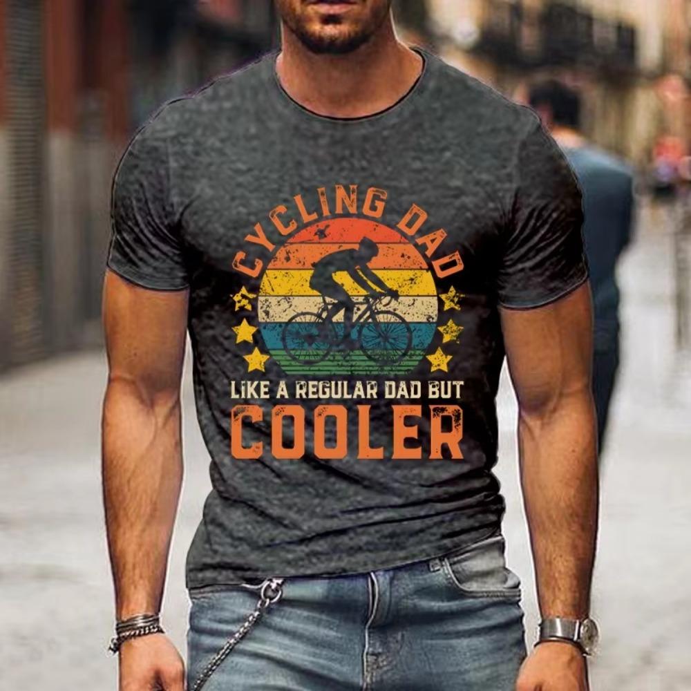 Футболка мужская с принтом «Папа-велосипедист с кулером», смешная винтажная футболка с горным велосипедом, хип-хоп, повседневные топы, летняя футболка ко Дню отца, уличная футболка