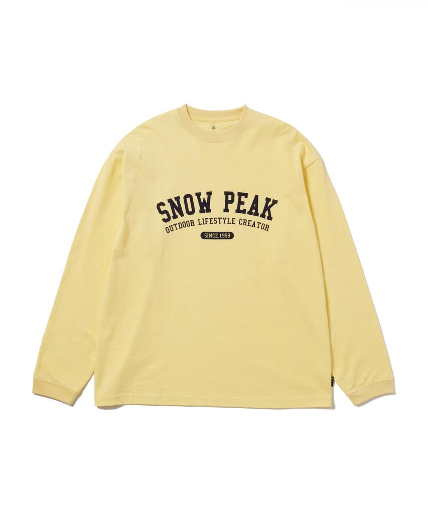 Мужская футболка с длинным рукавом и логотипом Varsity, размер M [Snow Peak] Футболка TS-26SU002 Женская футболка с длинным рукавом, Желтая,