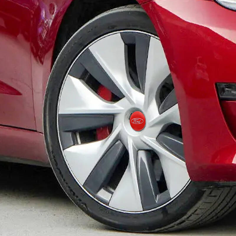 ZLKQ1 4Pcs 56/60/65mm Car Wheel Stickers Center Hub Cap Car Emblem Badge Decal For Ford Focus Fiesta Ranger Mondeo S-MAX Kuga Mustang