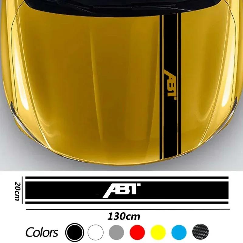 ASGBH1 Car Front Bonnet Hood Stickers Vinyl Decals Exterior for Volkswagen VW ABT Emblem Body Anti Scratch Film Stripe Accessories