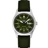 SEIKO SRPH29 Watch for Men - 5 Sports - Automatic Movement, Green Dial, Stainless Steel Case, Green Nylon Strap, 100m Water Resistant DayDate